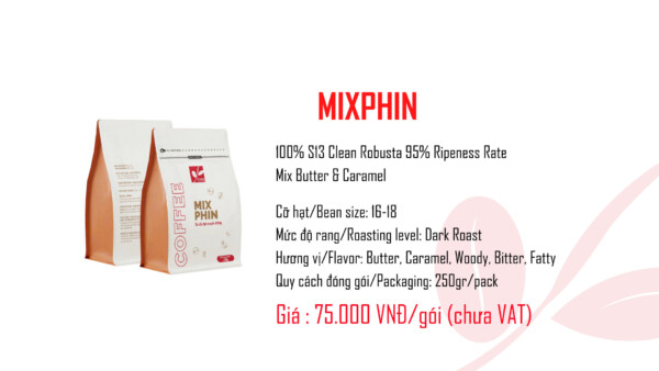 cà phê bột mixphin 250gr